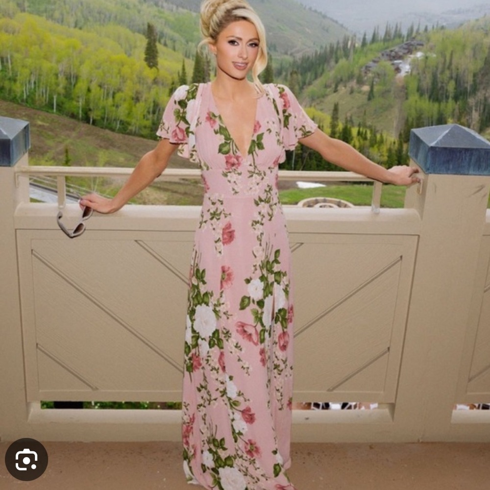 Reformation Pink Floral Maxi Dress